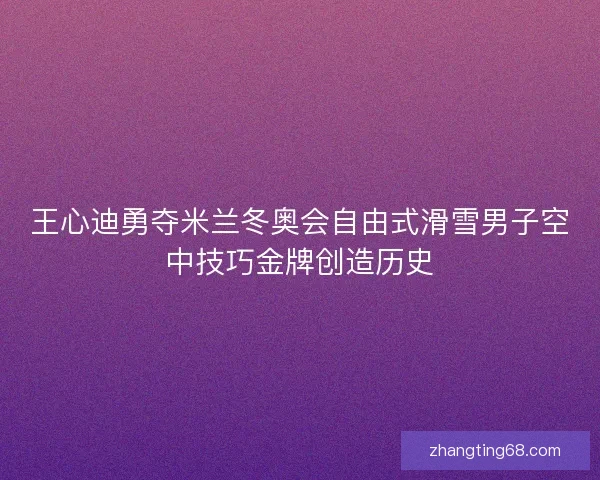 王心迪勇夺米兰冬奥会自由式滑雪男子空中技巧金牌创造历史