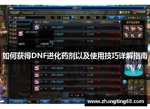如何获得DNF进化药剂以及使用技巧详解指南